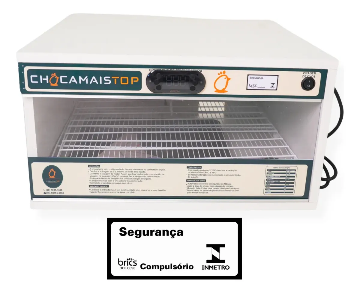Chocadeira Eletrica 72 Ovos Com Ovoscopio Chocmaistop