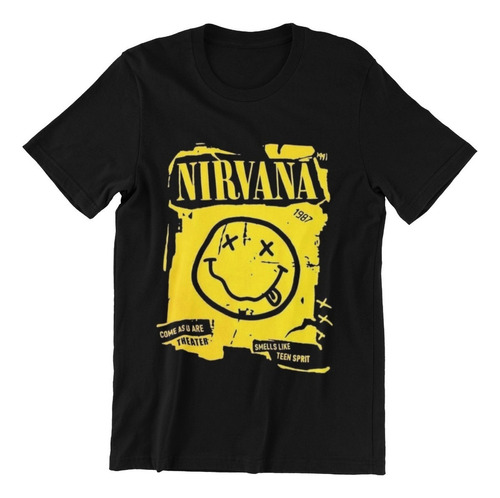 Polera Unisex Nirvana Musica Rock Kurt Estampado Algodon