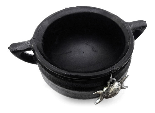 Imagem 3 de 5 de Caldeirão De Bruxa Em Ferro Pequeno Wicca Panela C/ Chapéu