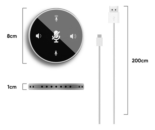 L Microfone De Viva-voz De Conferência Usb Desktop, Dourado