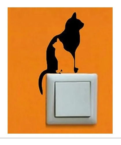 Cat Lover Pared Sticker Vinil Enchufe O Apagador Gato Negro