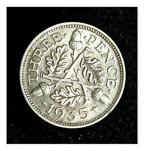 Gran Bretaña 3 Pence 1935 Sin Circular Plata Km 832