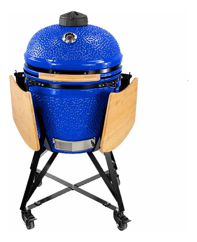 Kamado Omega L 21 Parrilla Ahumador Movil Asador Grill Azul