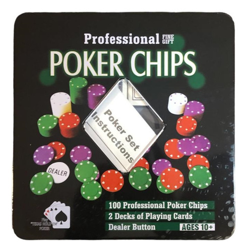 Poker Fichas Profesional Cartas Juego De Mesa Chips Naipes