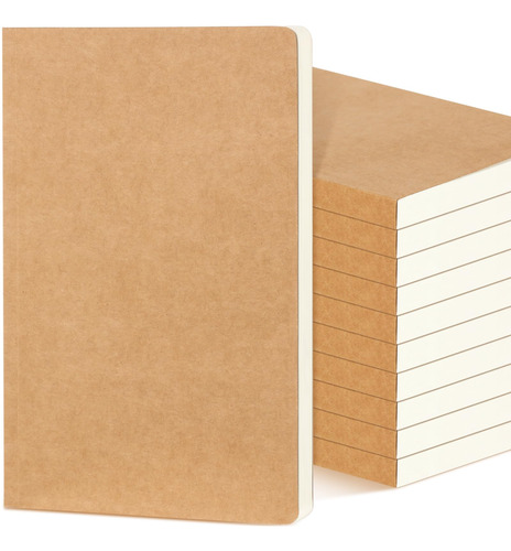 Zhanmai 10 Cuadernos De Papel Kraft De Tapa Dura De 5 X 8 Pu