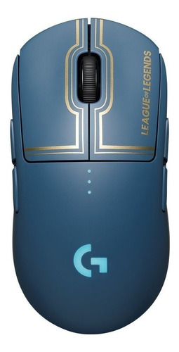 Imagen 1 de 3 de Mouse de juego inalámbrico recargable Logitech  Pro Series Pro Edition Leage of Legends azul y dorado
