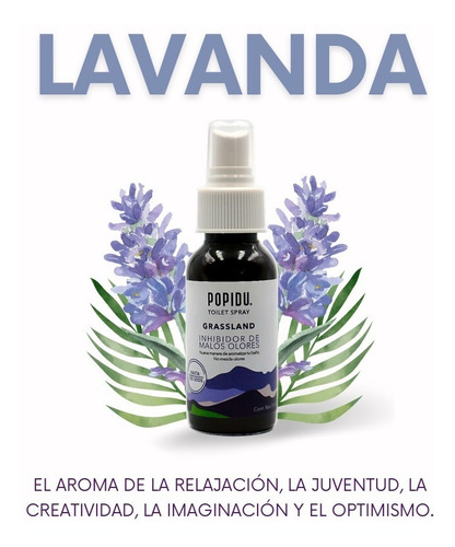 Imagen 4 de 7 de Spray Aromatizante Para Baño Wc Popidu Lavanda Elimina Olor