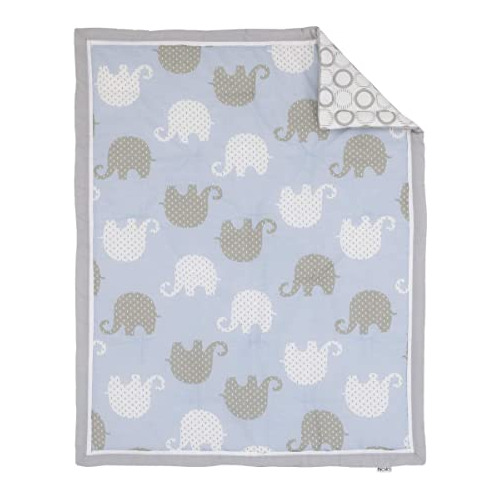 Set De Cuna Nojo Dreamer Elefante Azul, Gris