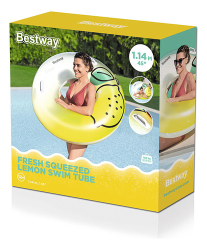 Salvavidas Infable Dona Bestway Flotador Diseño Limón 114cm