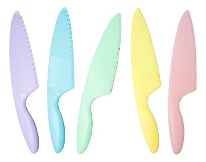 Cuchillo De Vegetales Dentado Plastico Torta Pastel Pack X10