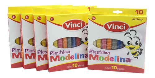Plastilina Vinci Cont. 50 Barras De 10 Colores Variados
