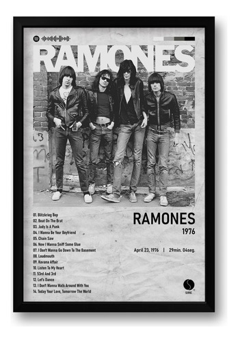 Quadro Álbum Spotify 1976 - Ramones  40x60cm
