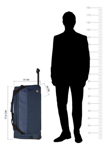 Bolso De Viaje Con Ruedas Kross L 131 Lts Azul + Candado F