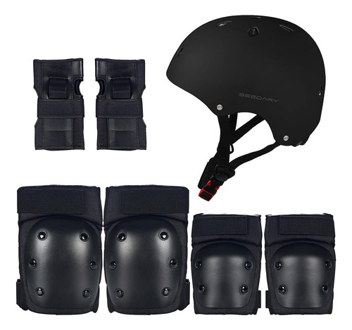 Kit Protección Casco Rodilleras Coderas Niños 7 Piezas