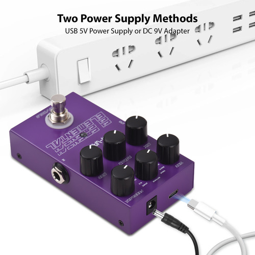 . M-vave Guitar Elemental Delay Effects Pedal Time/9 Delay