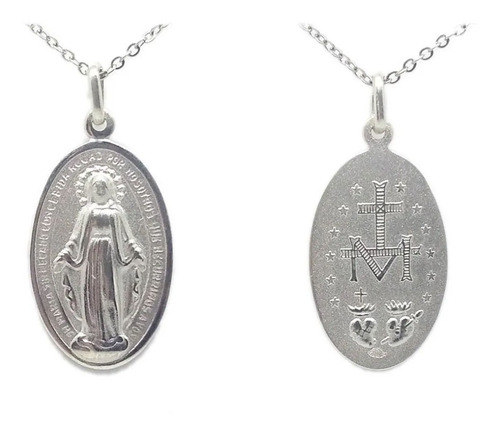 Medalla Doble Faz - Virgen Milagrosa Plata 925 - 20mm