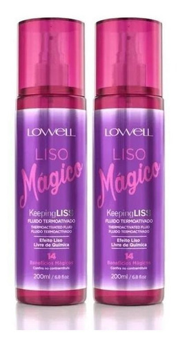 Kit Liso Mágico 2 Unidades Fluido Termoativado 200ml Lowell