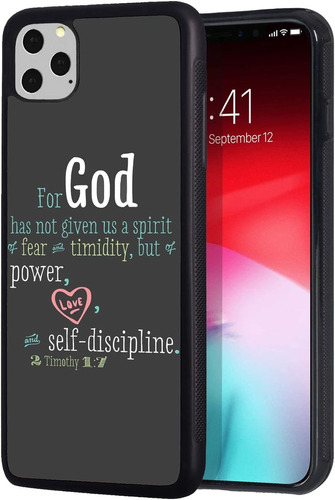 Funda Para iPhone 11 Negra Delgada Frase Biblia