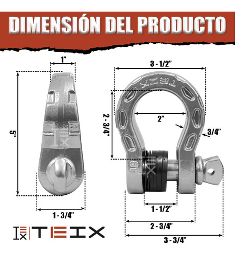 Teix Off Road Mega Grilletes Jeep Defensa Ford Chevrolet