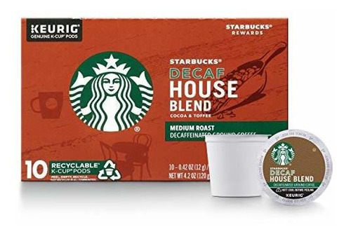 Café Starbucks Decaf House Blend, Tostado Medio, Una Taza