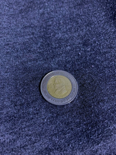 Moneda $5.00 Carlos María De Bustamante Con Bisel Disparejo