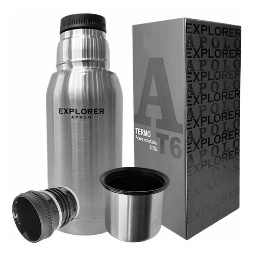 Imagen 2 de 9 de Termo Acero Inoxidable Explorer 750 Ml Pico Cebador Blanco
