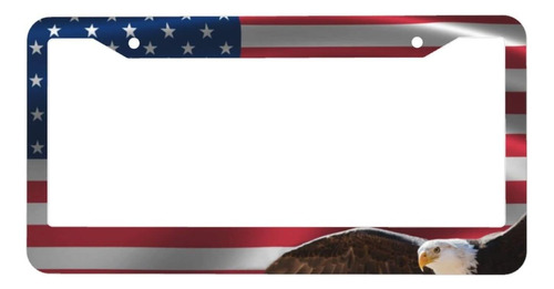Marco De Matrícula Con Bandera De Estados Unidos De Águila Y