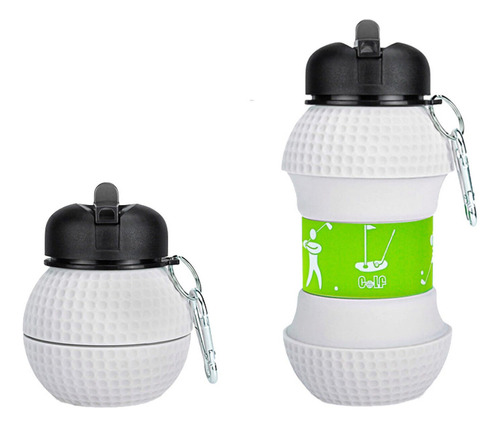 Garrafa de água para esportes ao ar livre, copo dobrável D, cor branca