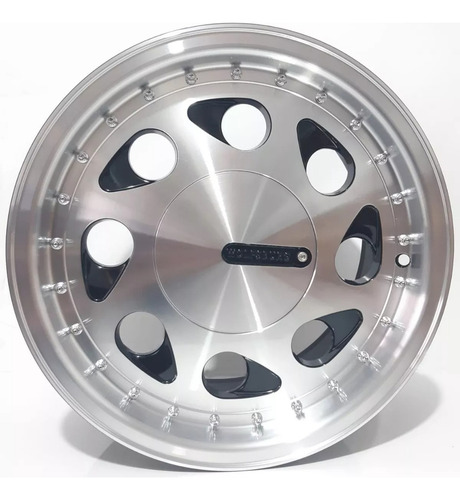 Jogo De Rodas Vw Pingo Wolfsburg Aro 15x7 4x100 + Bicos Cor Preto Diamantado