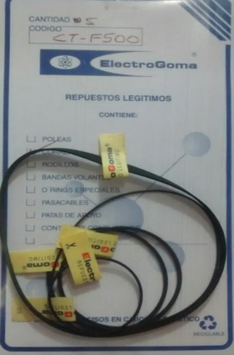 Kit De Correas Electrogoma Pioneer Ct-f500 Ct-506