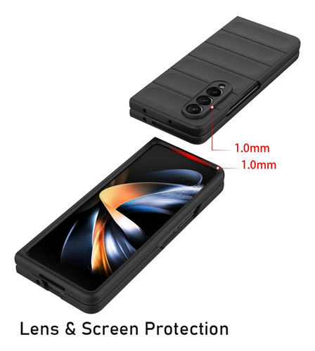 Funda Uso Rudo Silicona Carcasa Para Samsung Galaxy Z Fold 4 Negro Samsung Galaxy Z Fold 4