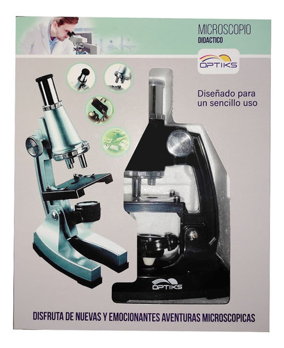 Kit Microscopio Infantil Lente 600x Plateado Deluxe Color Negro