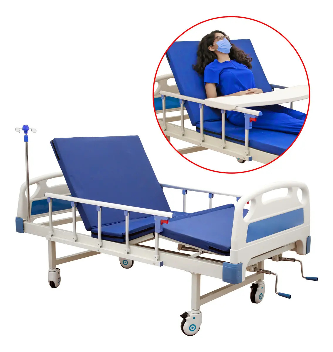 Cama De Hospitalaria Manual 2 Posiciones Con Colchon