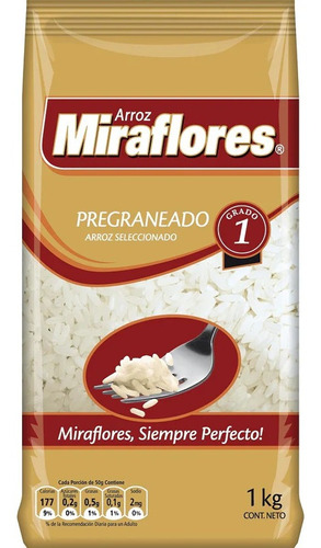 Arroz Miraflores G1 Pregraneado 1 Kg (3 Unidad)-super