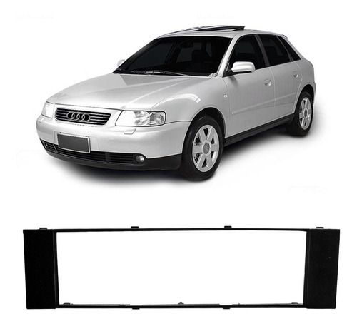 Moldura Painel Rádio 1din Audi A3 1997 A 2006 Cor Preta