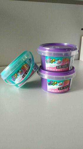 Imagen 3 de 3 de Slime Squish Slime Bucket Morado O Turquesa