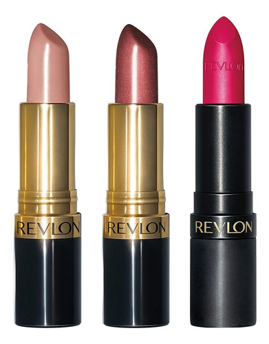 Lápiz Labial Revlon Super Lustrous De 3 Piezas De Alto Impac