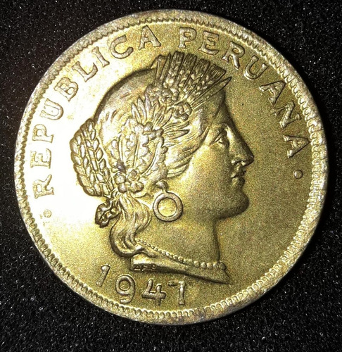Moeda 20 Centavos Ano 1947 Peru