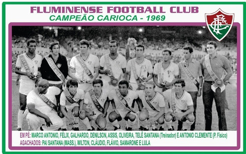 Quadro 20x30 C/ Moldura: Fluminense Campeão Carioca 1969 Pb