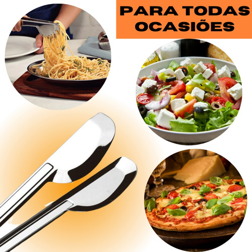 Kit 2 Pegadores Universal De Massa Macarrão E Saladas Inox