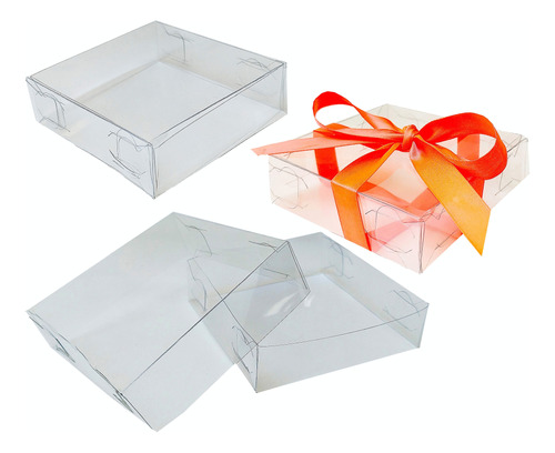 20 Cajas Base Tapa Transparente 20x20x3 Cms Mod 1648 Transpa