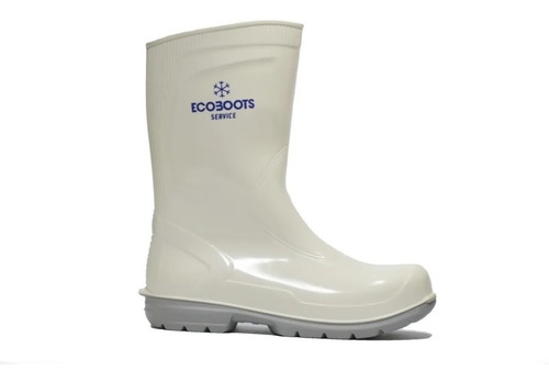 Bota Galocha De Pu Ecoboots Branca Bracol Baixa Temperatura