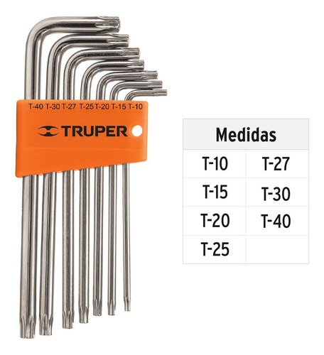 Juego Llaves Allen Punta Larga Torx T10 A T40 Profesional