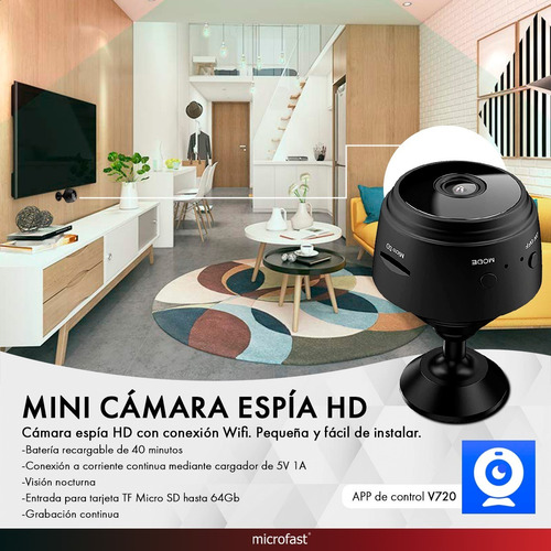 Imagen 7 de 10 de Mini Cámara Oculta Espía Wifi Full Hd Micrófono Batería