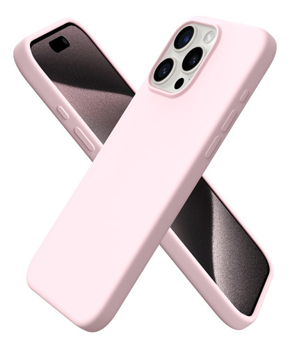 Funda De Silicona Antigolpes Para  iPhone 15 Pro Max Rosa