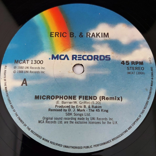 Eric B. & Rakim - The Microphone Fiend   Import Uk Lp