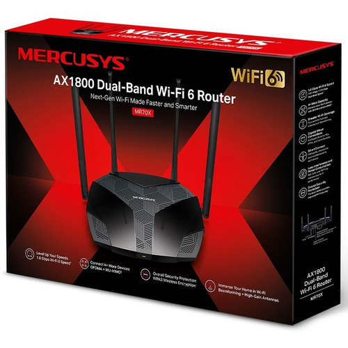 Router Wifi 6 Mr70x Dual Band Ax1800 Gigabit Mercusys Iptv