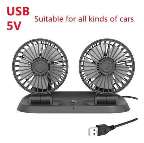 Ventilador Doble Autos Camionetas Tráiler Abanico Con Usb