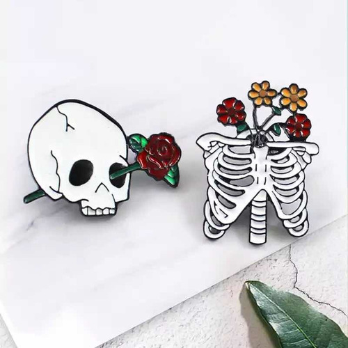 Broche, Pin Calavera Juego De Dos Piezas