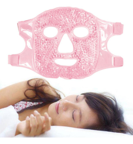 Mascarilla Facial De Gel Frío Rosa, Cómoda Y Caliente